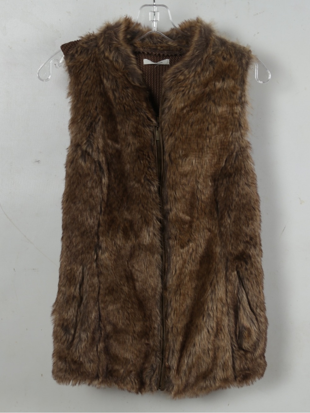 Maurices Brown Faux Fur Sleeveless Vest